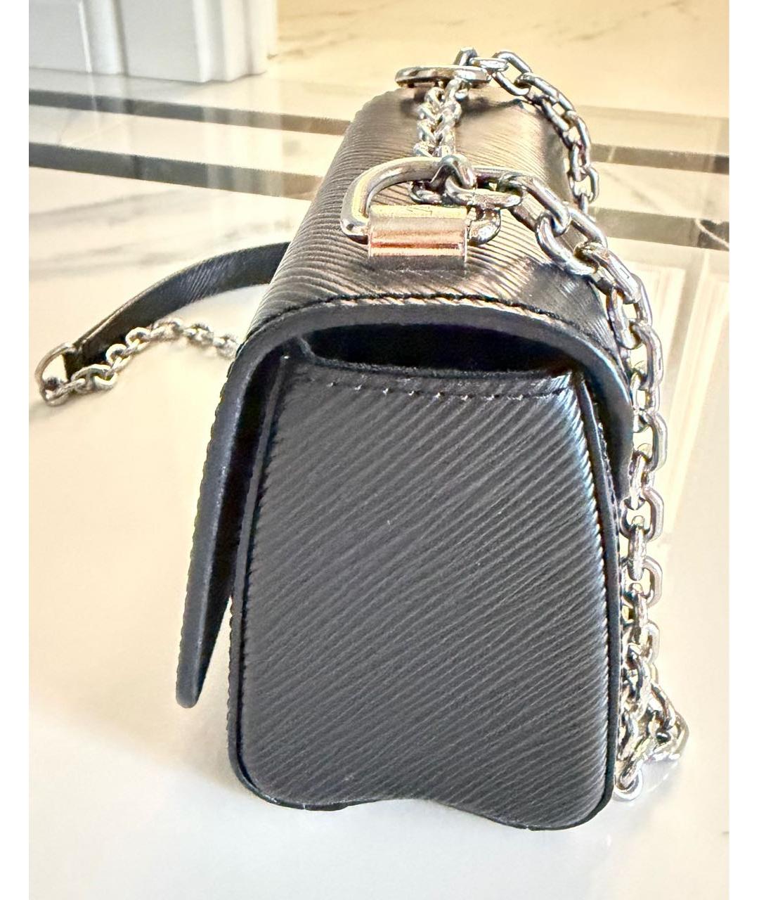 LOUIS VUITTON Черная кожаная сумка через плечо, фото 3