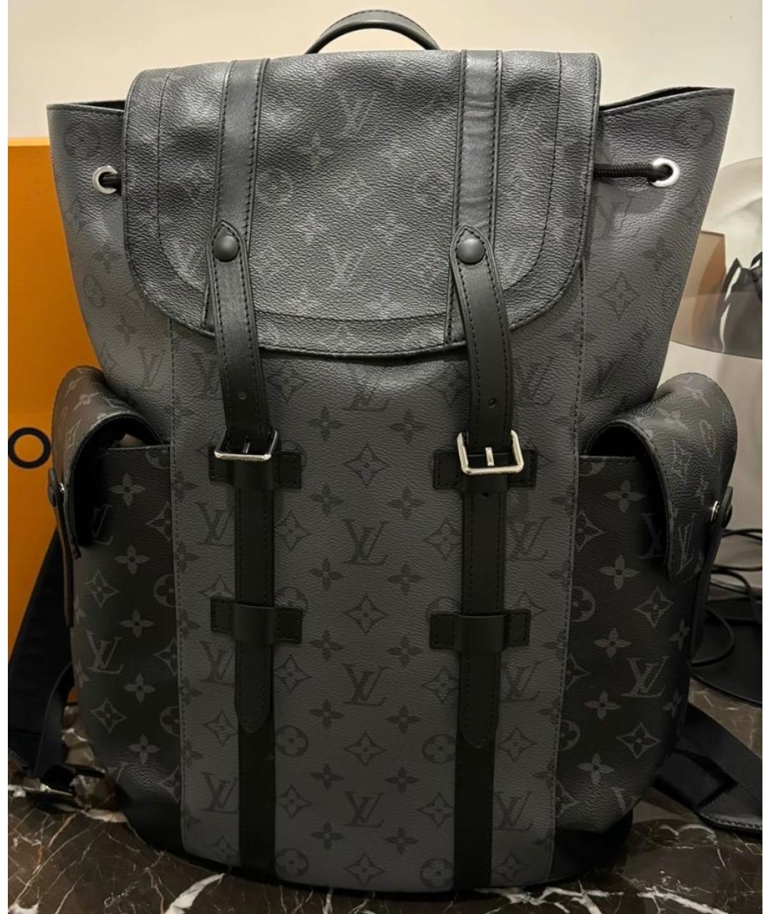 LOUIS VUITTON Черный рюкзак из канвы, фото 4