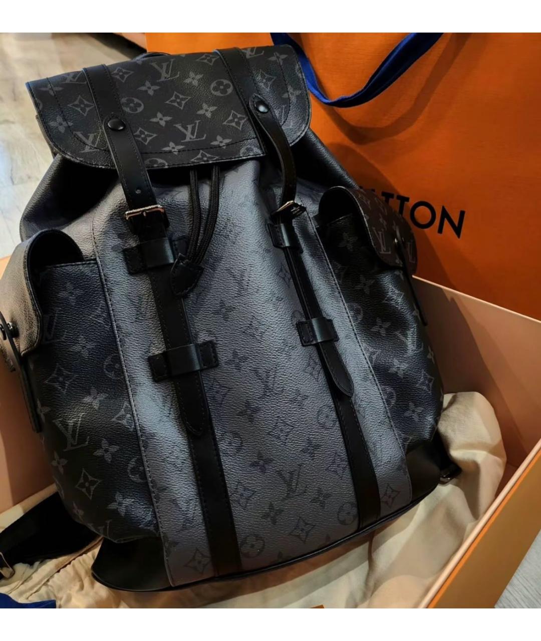 LOUIS VUITTON Черный рюкзак из канвы, фото 3