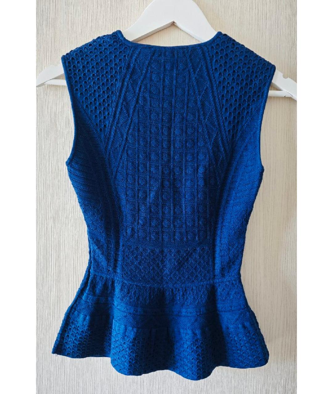 BCBG MAXAZRIA Синий шелковый джемпер / свитер, фото 2