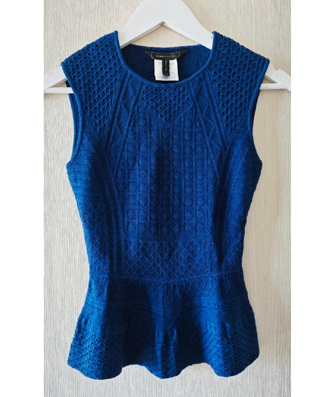 BCBG MAXAZRIA Синий шелковый джемпер / свитер, фото 5