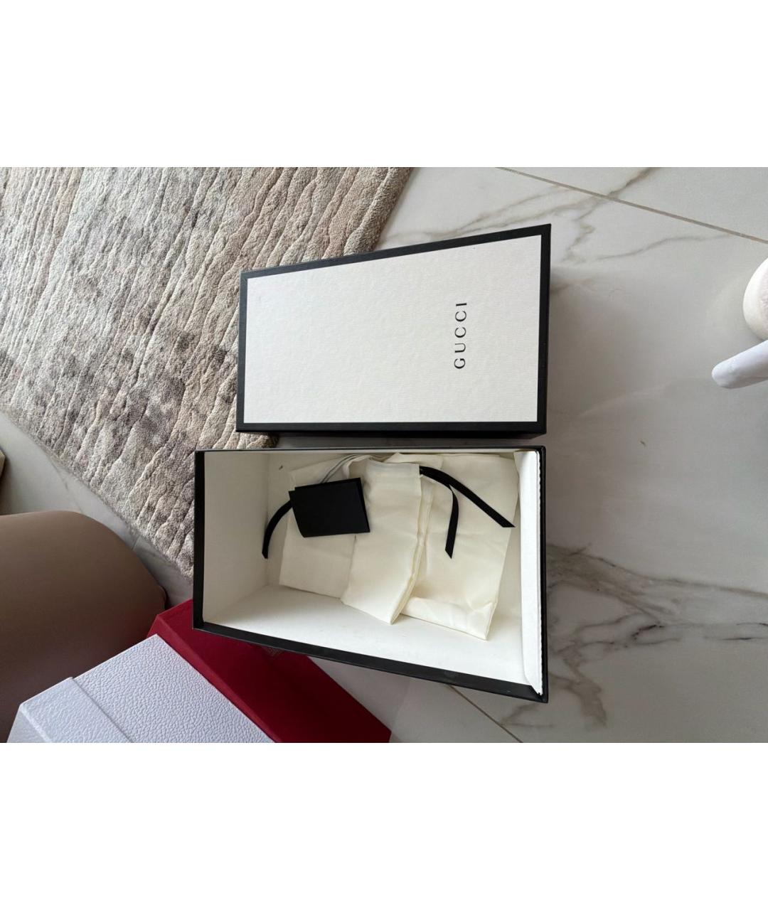 GUCCI Бежевые кожаные кроссовки, фото 8