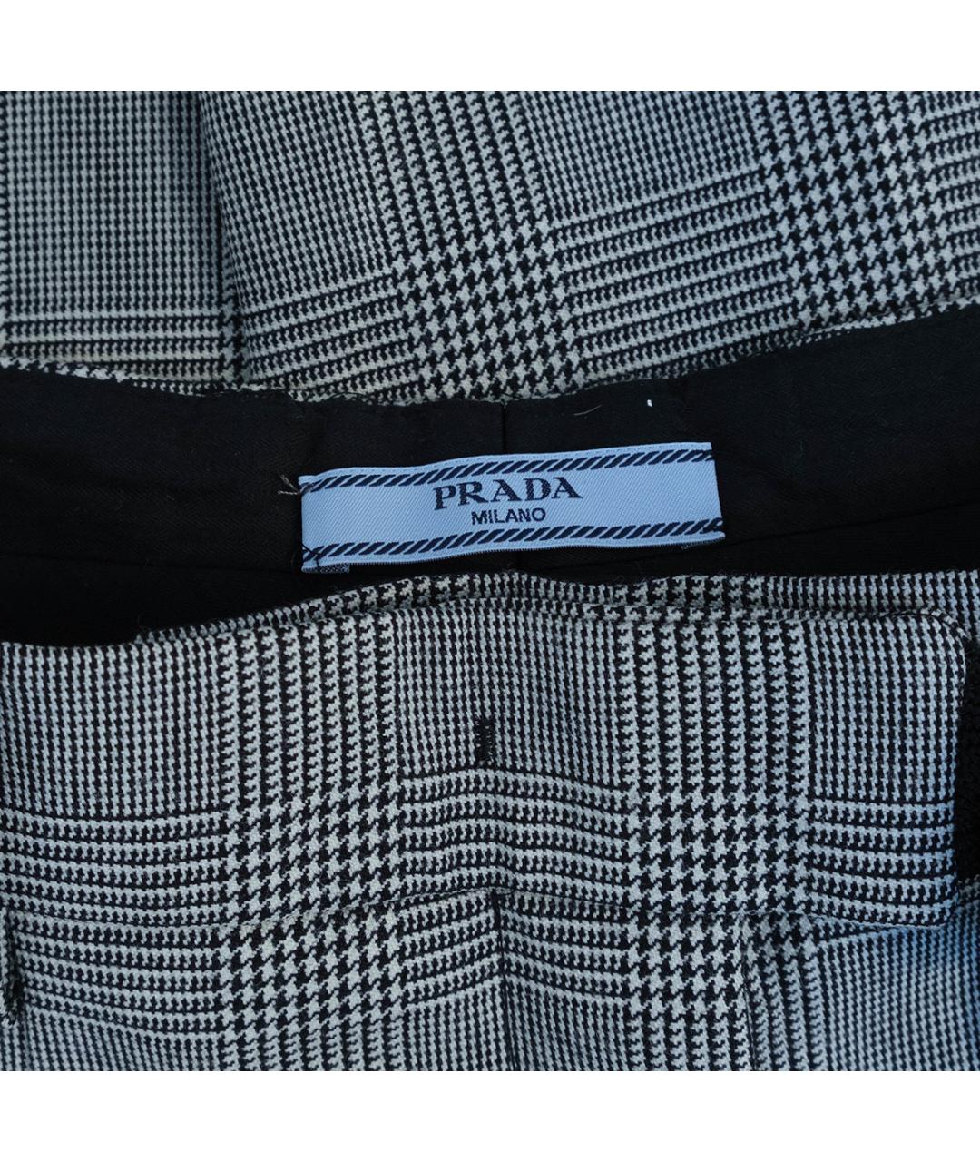 PRADA Серые шерстяные брюки узкие, фото 5