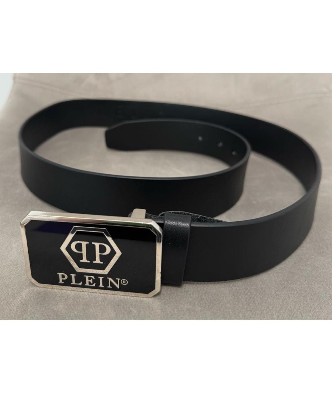 PHILIPP PLEIN Черный кожаный ремень, фото 4