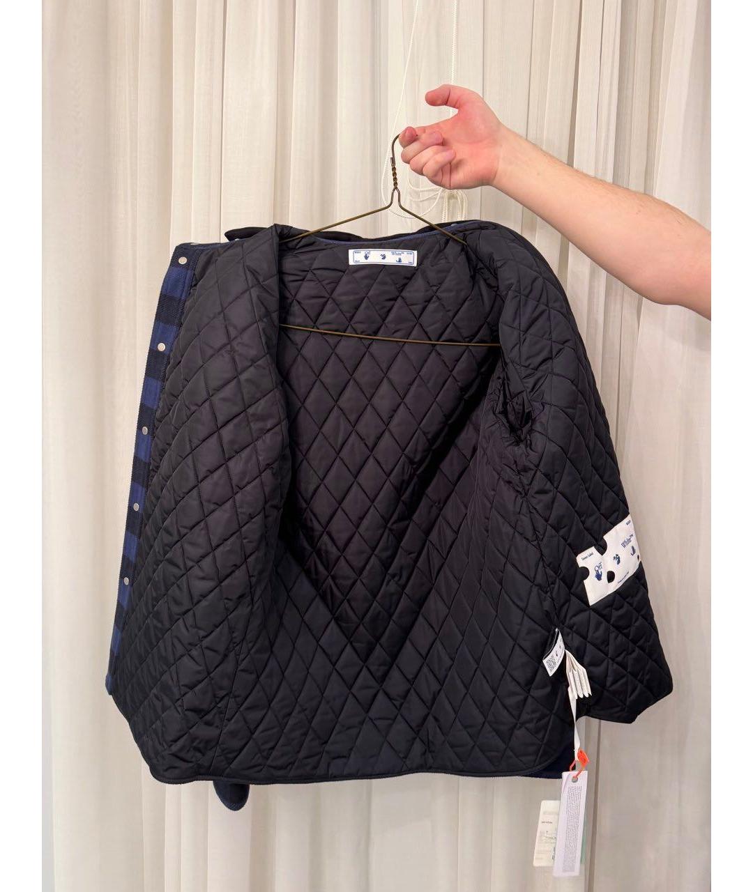 OFF-WHITE Темно-синяя хлопковая куртка, фото 3