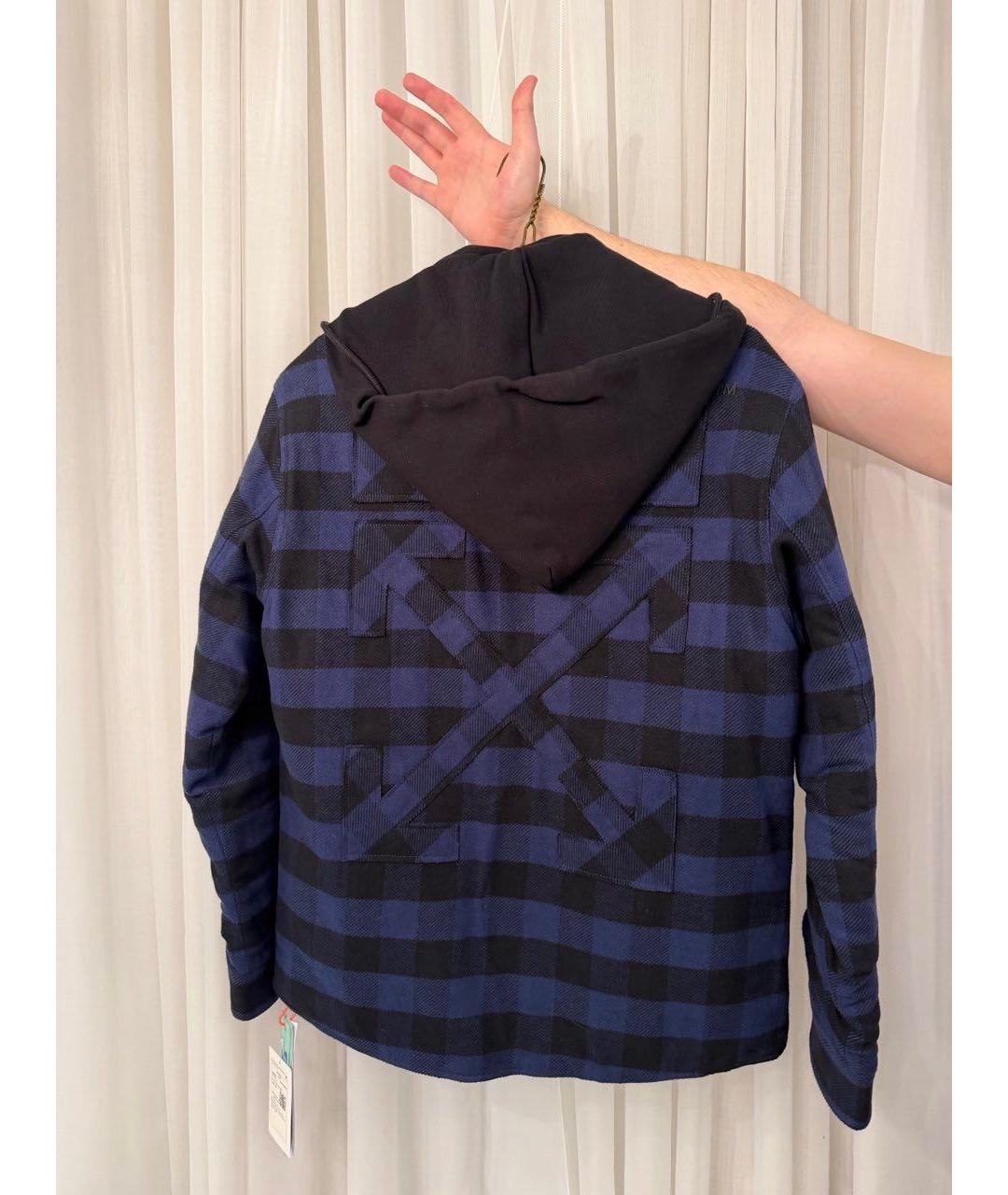 OFF-WHITE Темно-синяя хлопковая куртка, фото 2