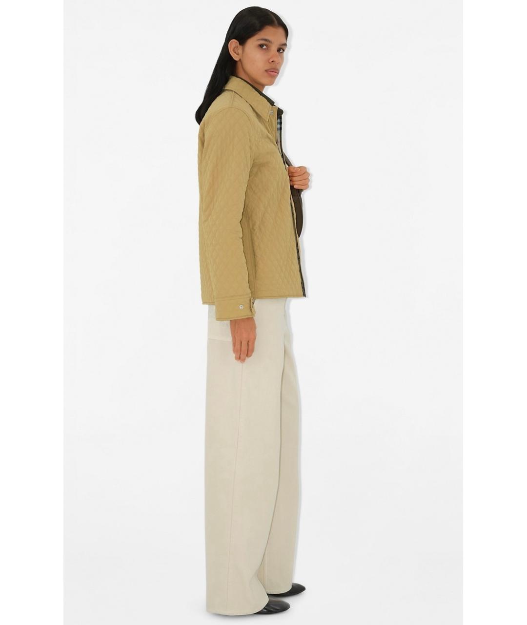 BURBERRY Бежевая полиамидовая куртка, фото 3
