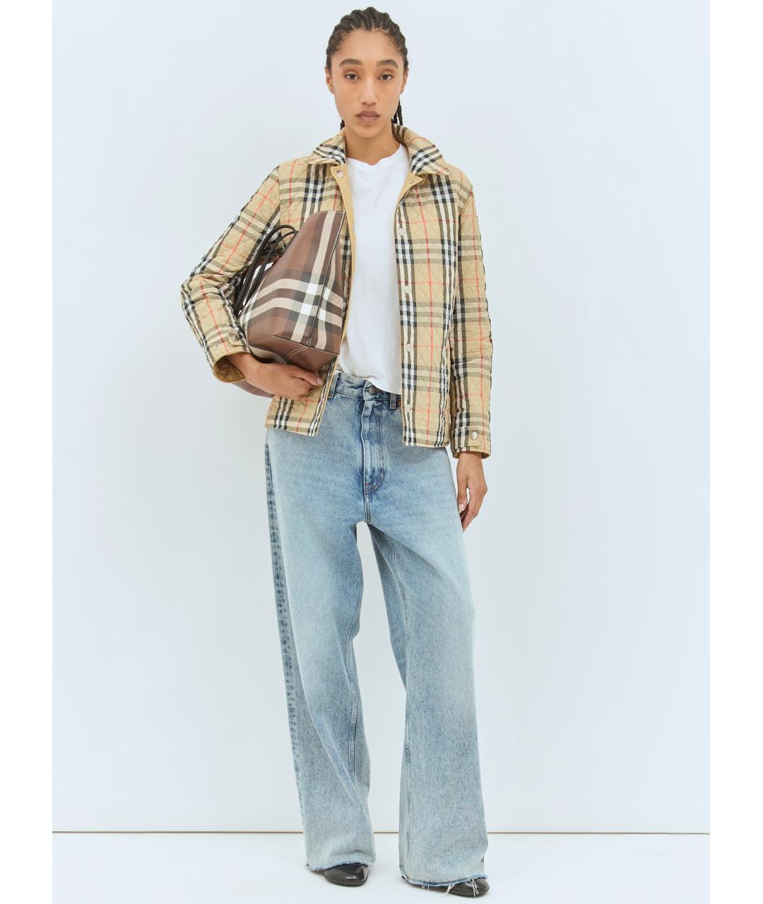 BURBERRY Бежевая полиамидовая куртка, фото 6