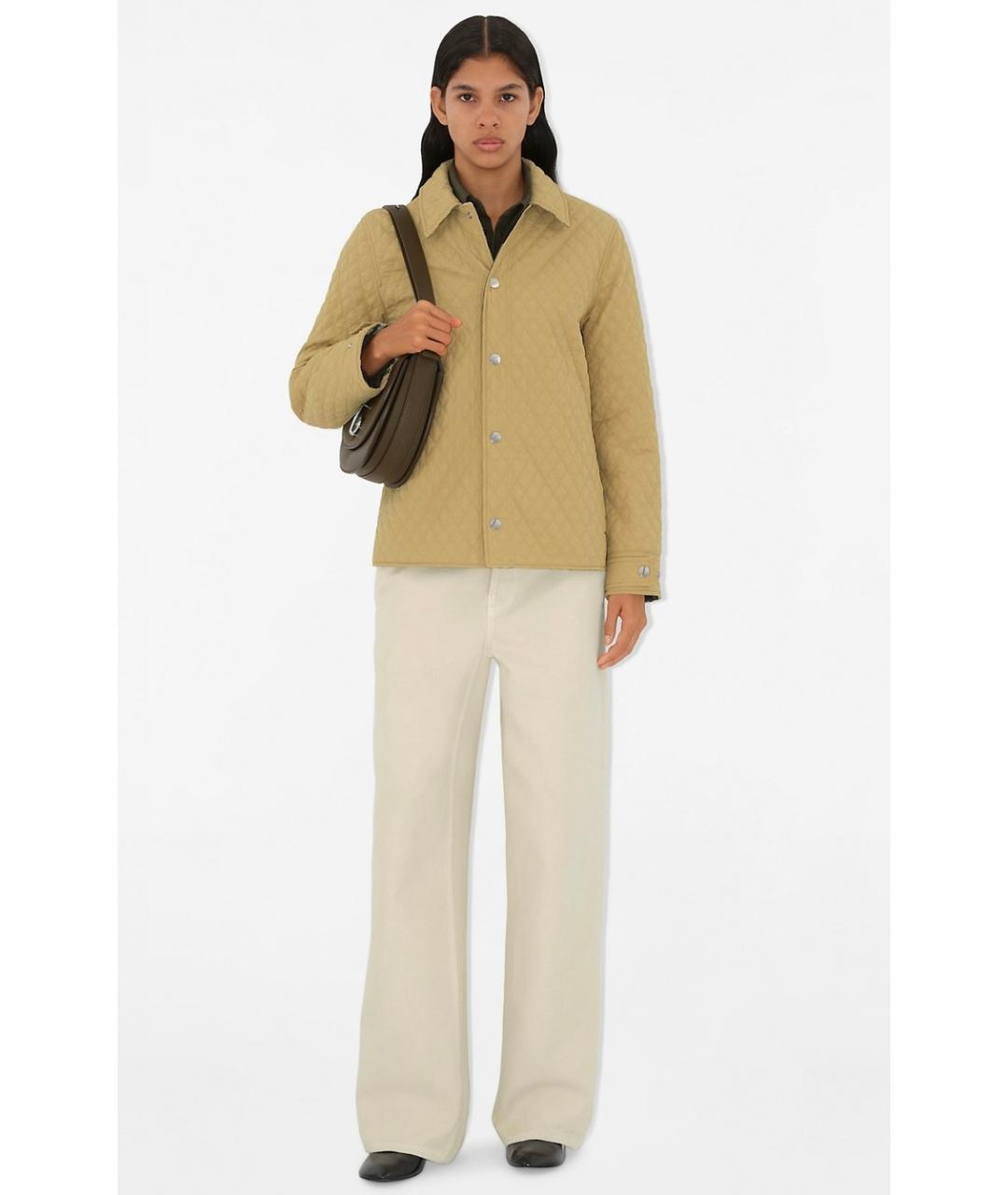 BURBERRY Бежевая полиамидовая куртка, фото 2
