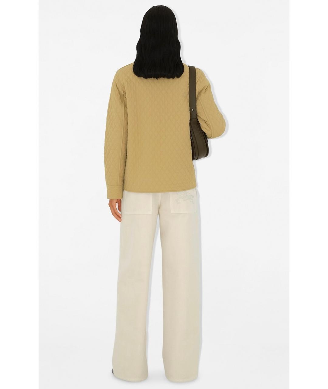 BURBERRY Бежевая полиамидовая куртка, фото 4