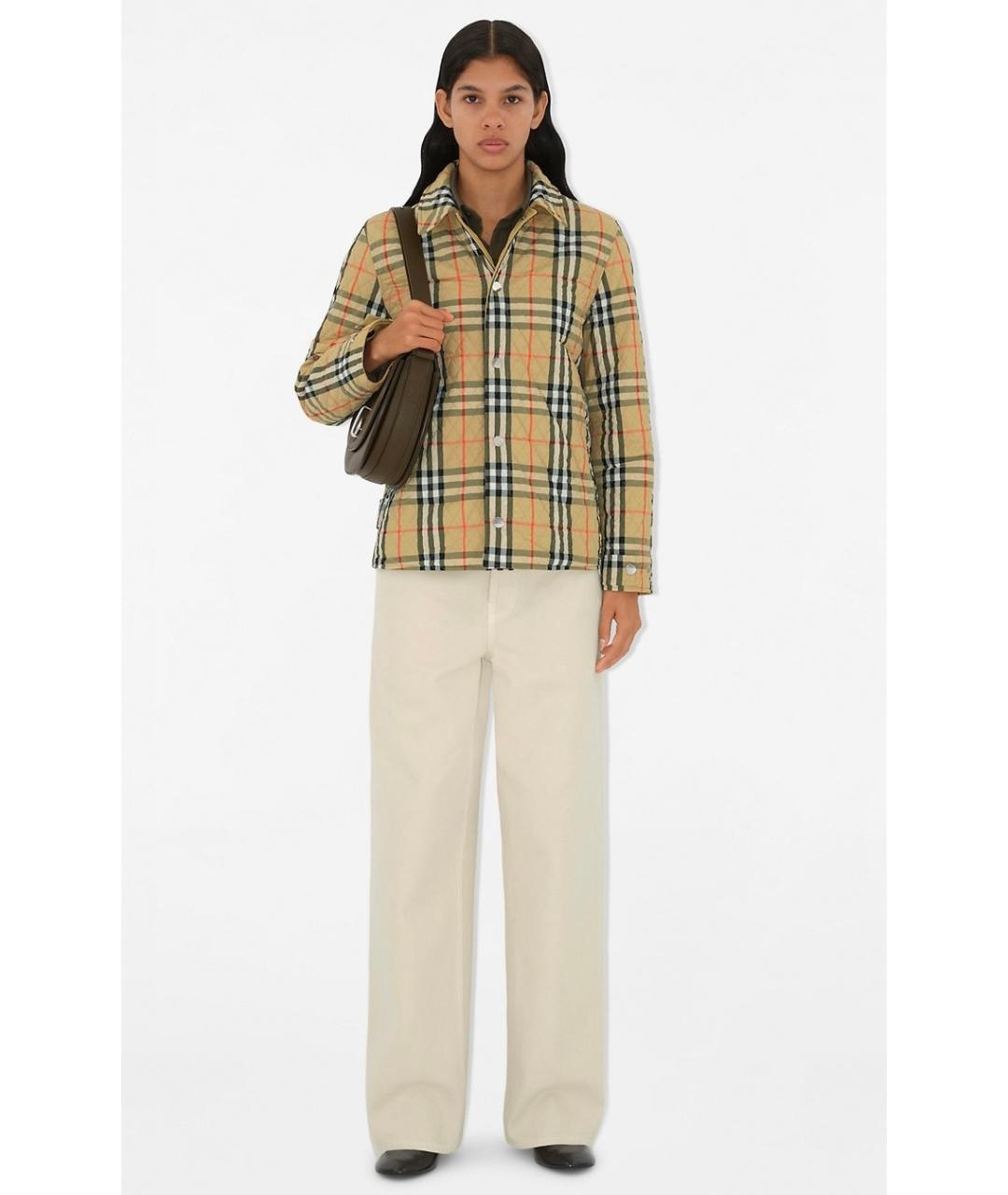 BURBERRY Бежевая полиамидовая куртка, фото 5
