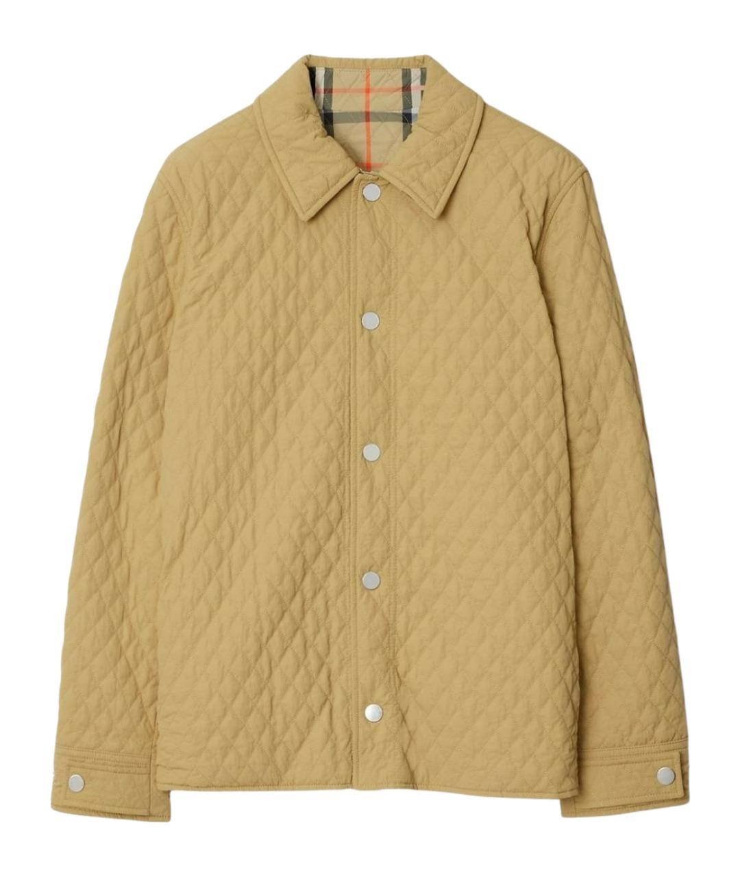 BURBERRY Бежевая полиамидовая куртка, фото 1