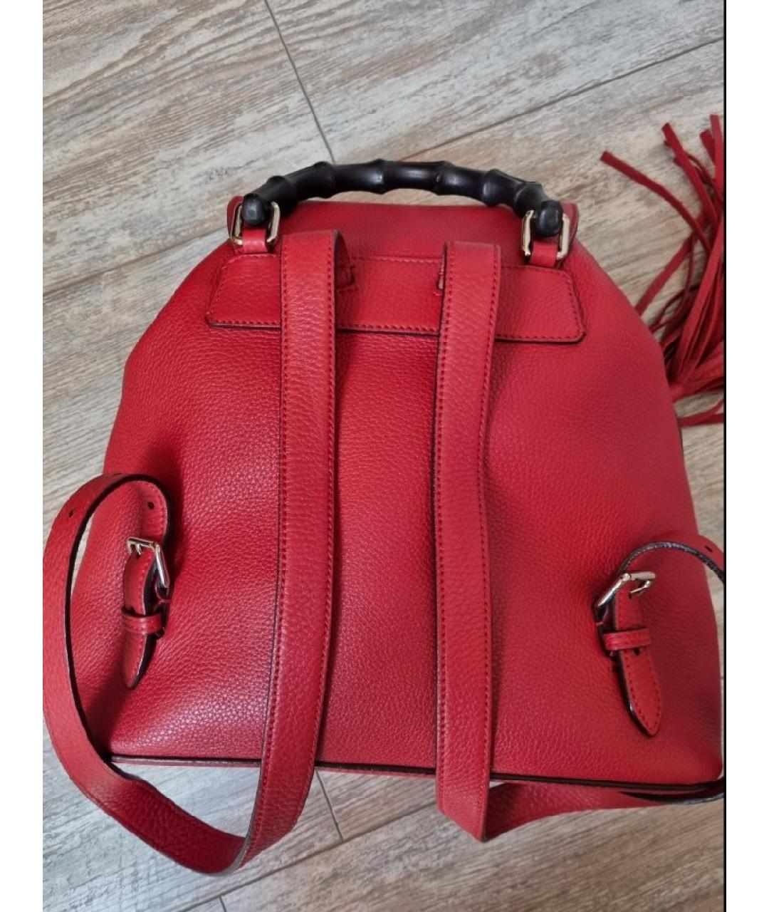 GUCCI Красный кожаный рюкзак, фото 3