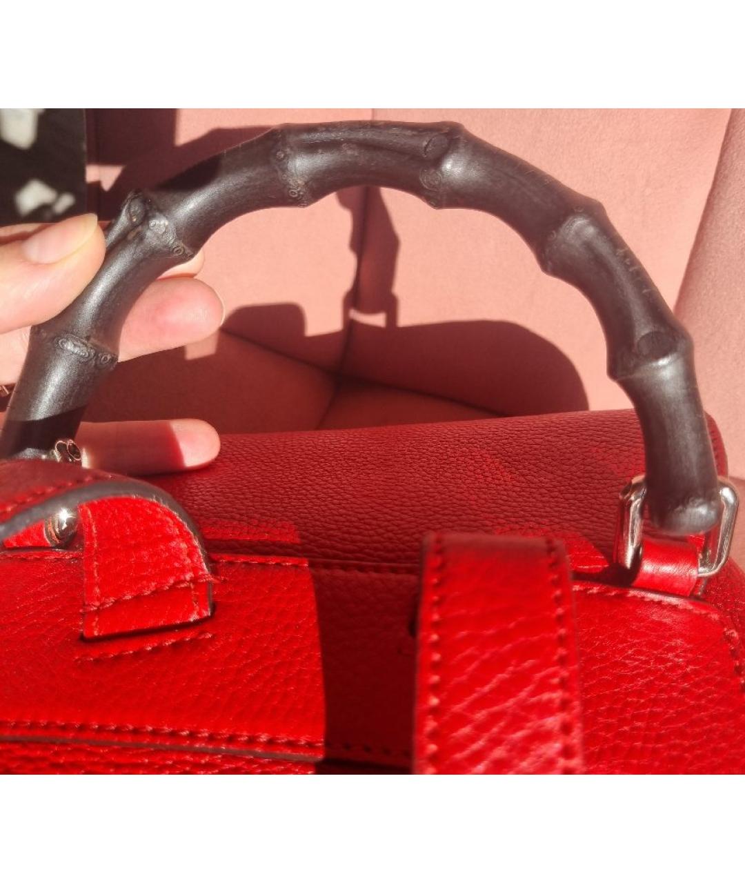 GUCCI Красный кожаный рюкзак, фото 8