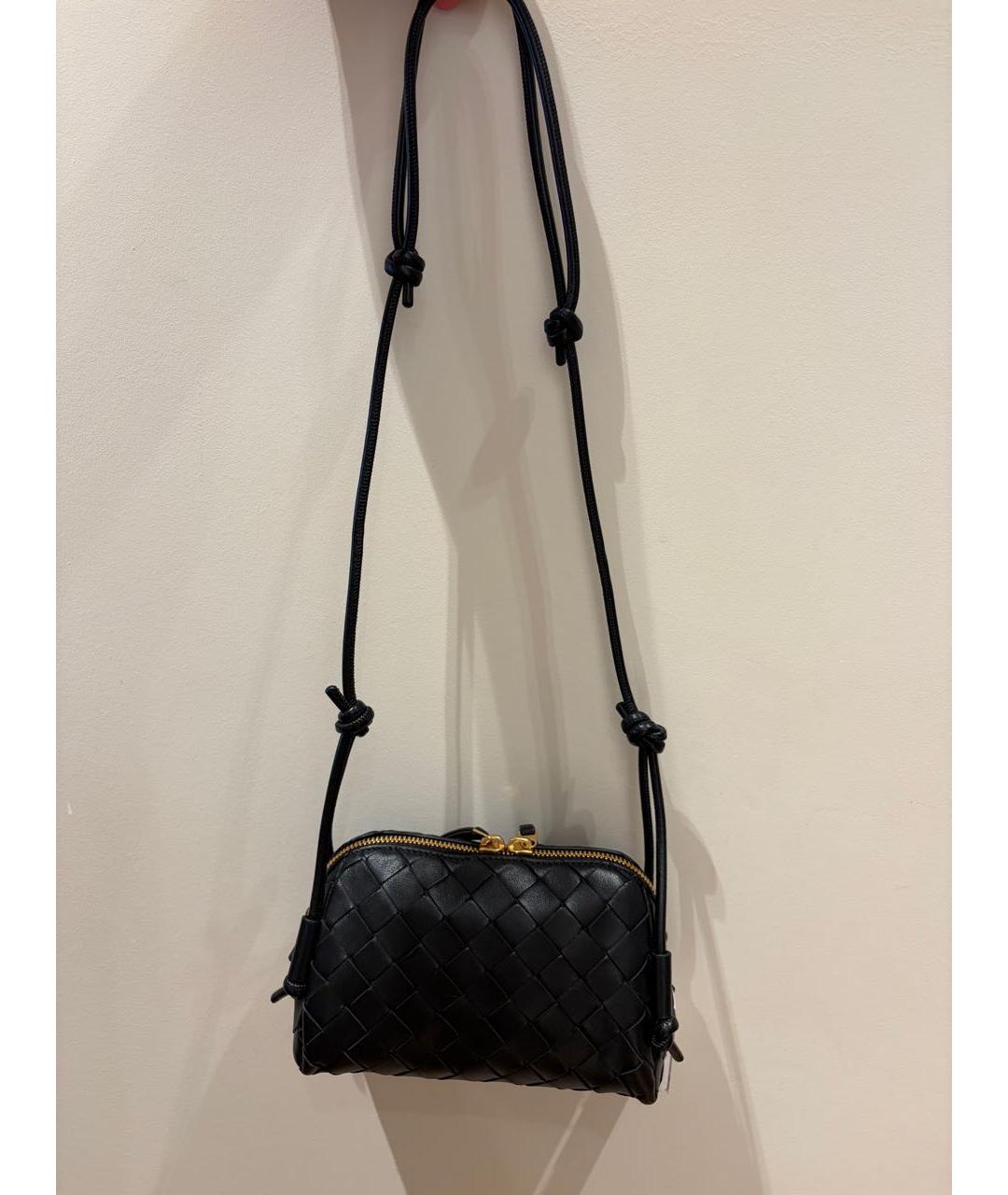 BOTTEGA VENETA Черная кожаная сумка через плечо, фото 3