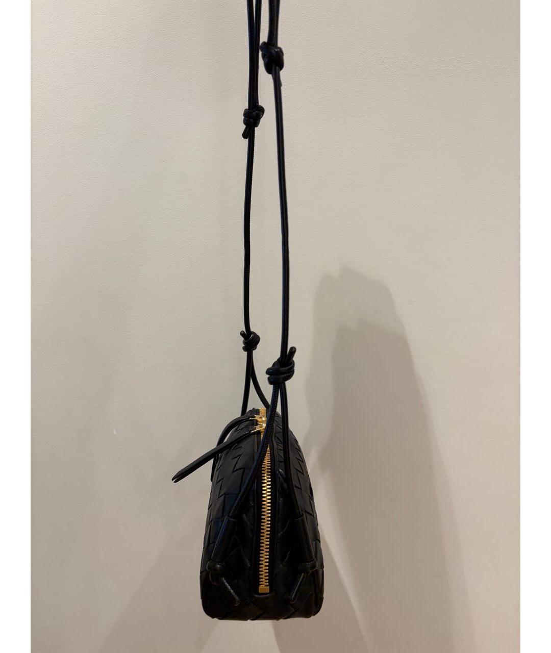 BOTTEGA VENETA Черная кожаная сумка через плечо, фото 2