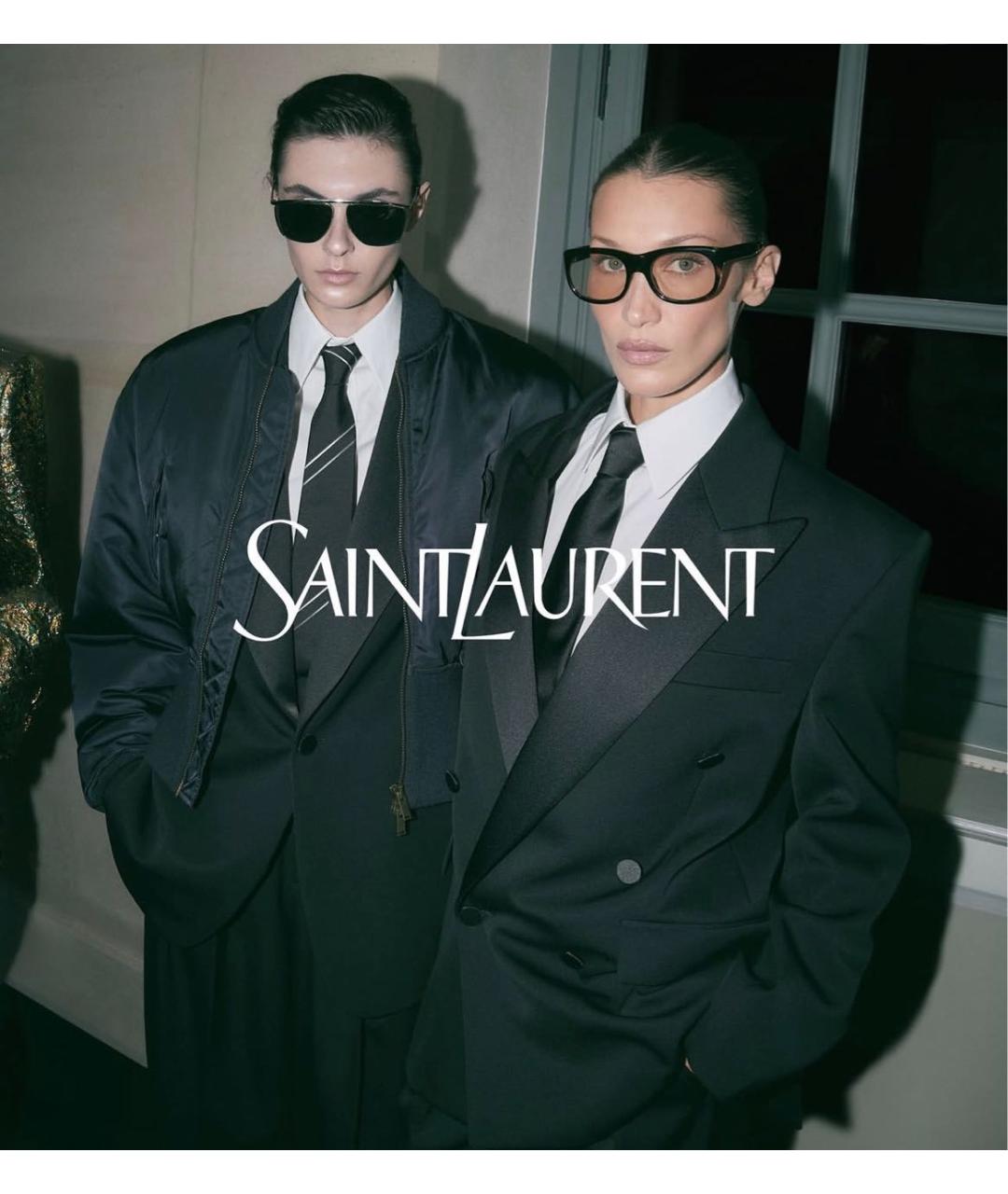 SAINT LAURENT Черные пластиковые солнцезащитные очки, фото 6