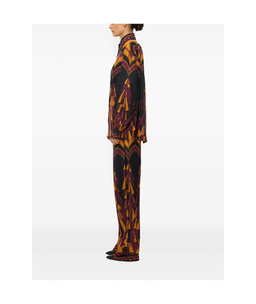 PUCCI Мульти шелковые прямые брюки, фото 4