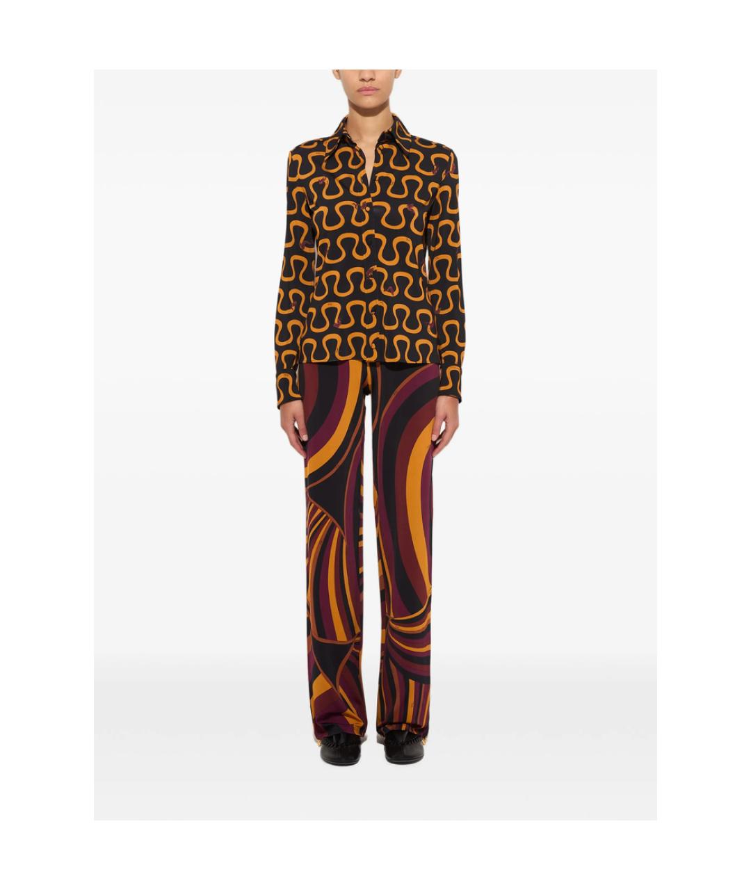 PUCCI Черные синтетические прямые брюки, фото 5
