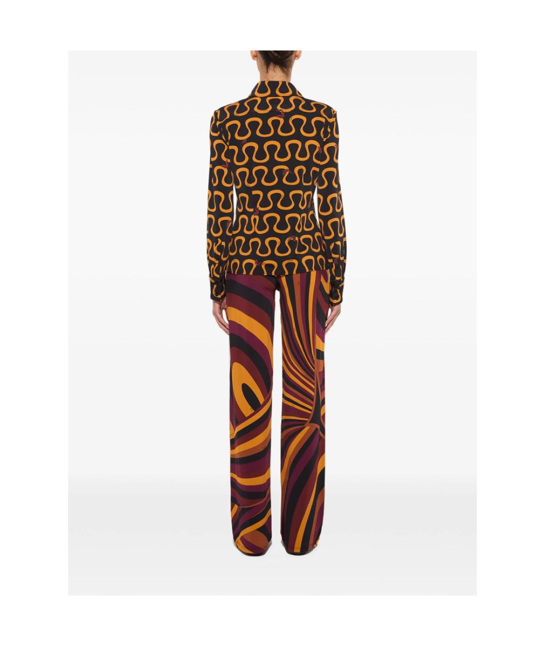 PUCCI Черные синтетические прямые брюки, фото 4