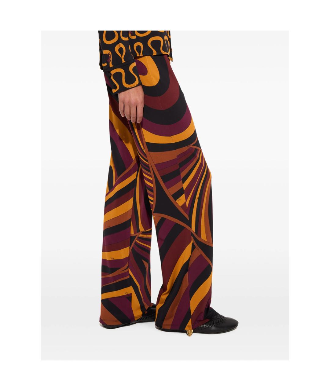 PUCCI Черные синтетические прямые брюки, фото 3