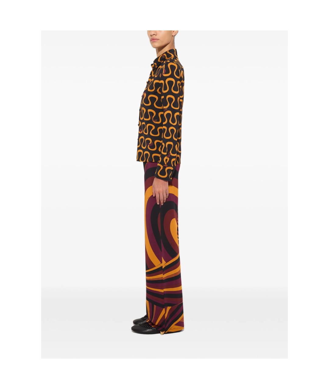 PUCCI Черные синтетические прямые брюки, фото 2