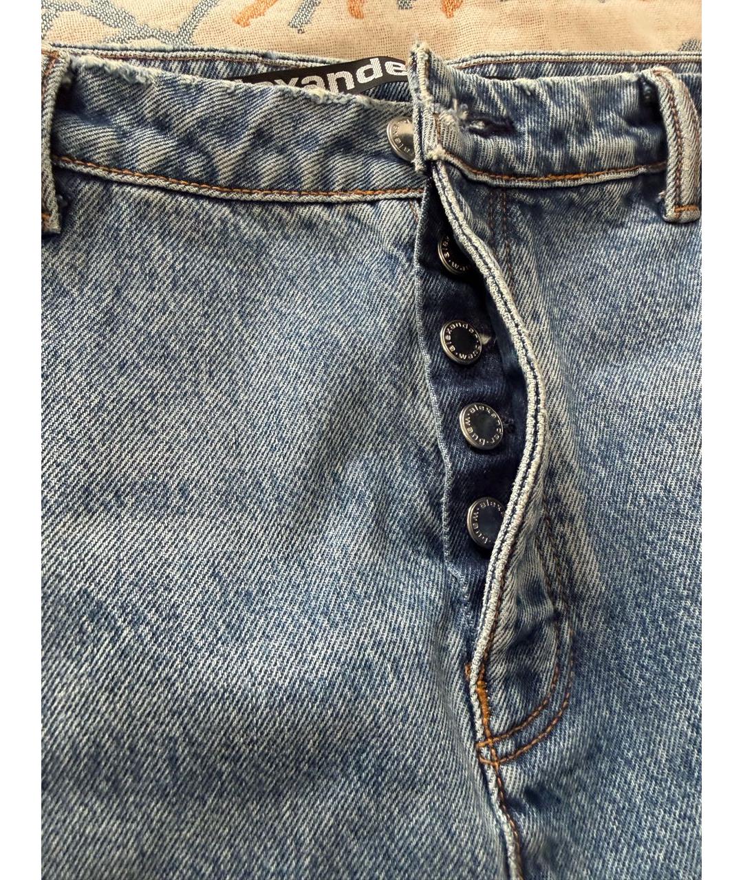 ALEXANDER WANG Синяя деним юбка мини, фото 4