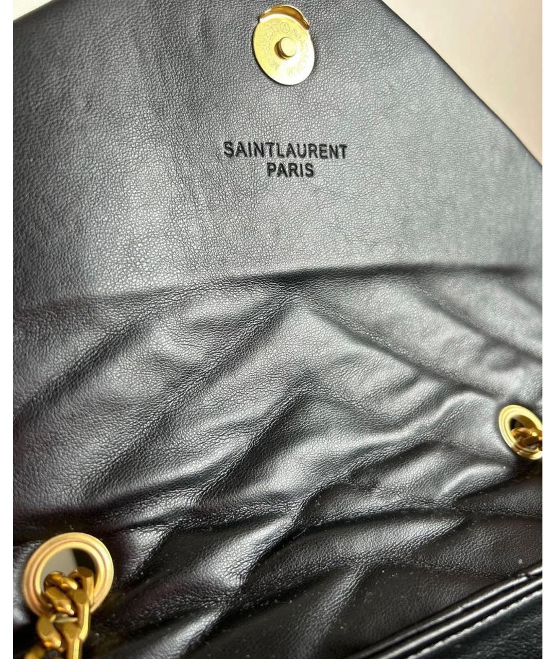 SAINT LAURENT Черная кожаная сумка через плечо, фото 5
