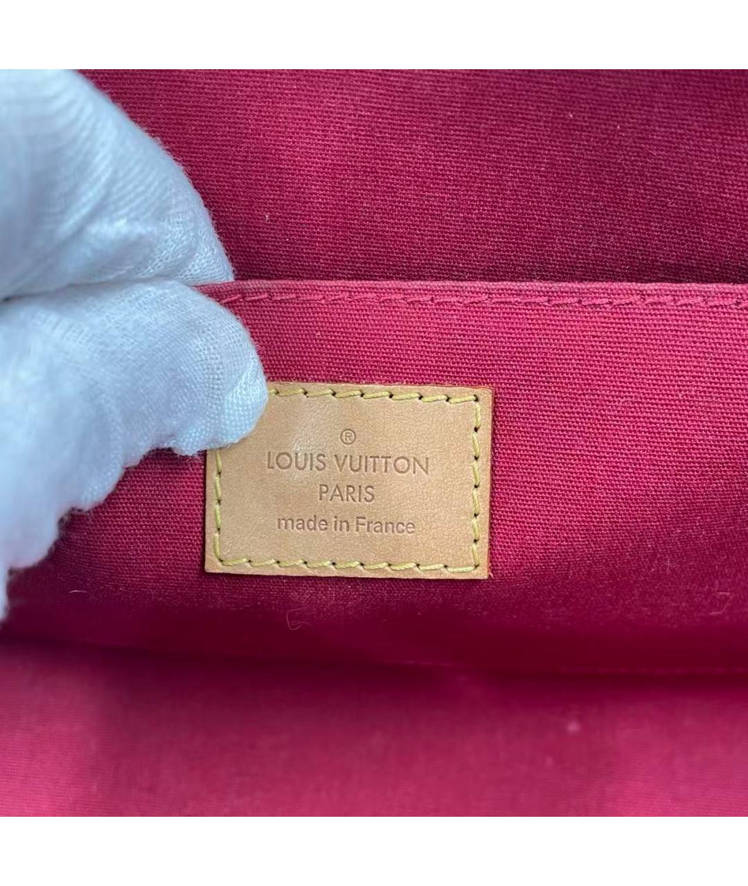 LOUIS VUITTON Красная кожаная сумка через плечо, фото 4