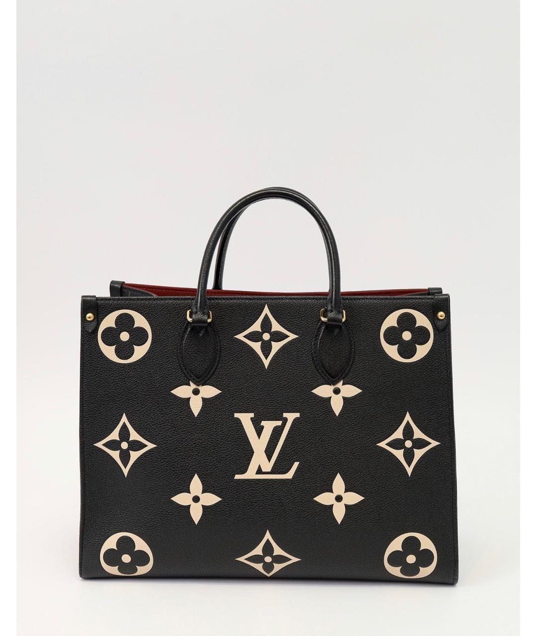 LOUIS VUITTON Черная кожаная сумка тоут, фото 9
