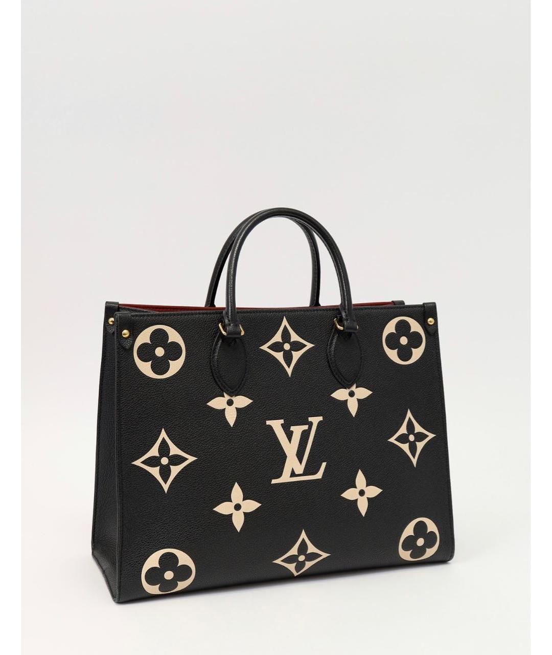 LOUIS VUITTON Черная кожаная сумка тоут, фото 3