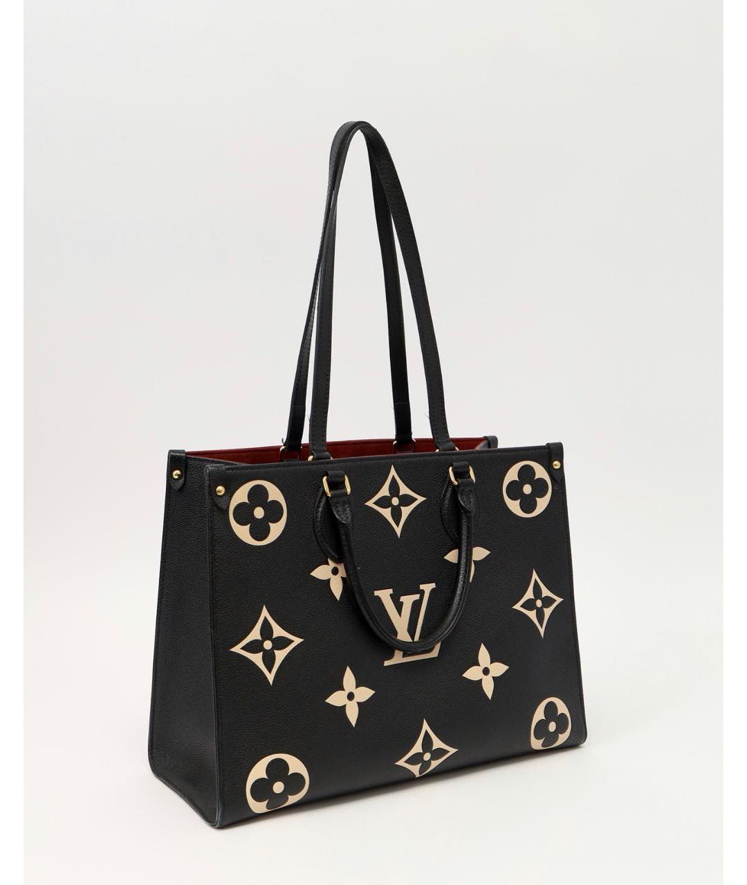 LOUIS VUITTON Черная кожаная сумка тоут, фото 2