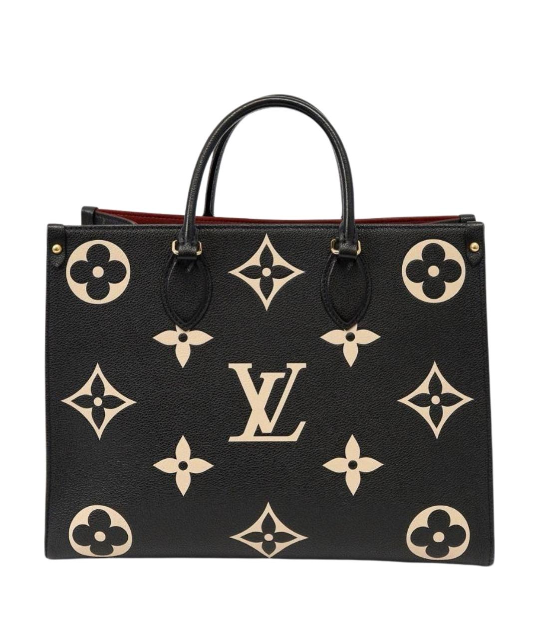 LOUIS VUITTON Черная кожаная сумка тоут, фото 1