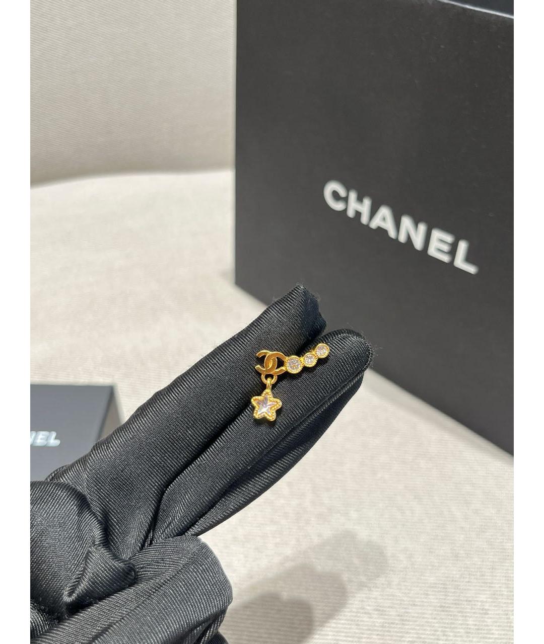 CHANEL Золотые металлические серьги, фото 4