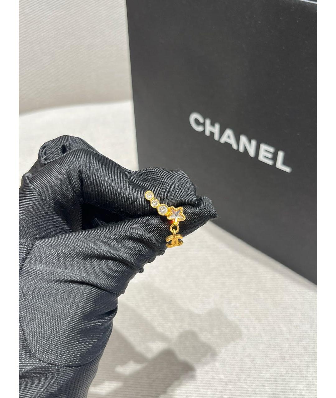 CHANEL Золотые металлические серьги, фото 3