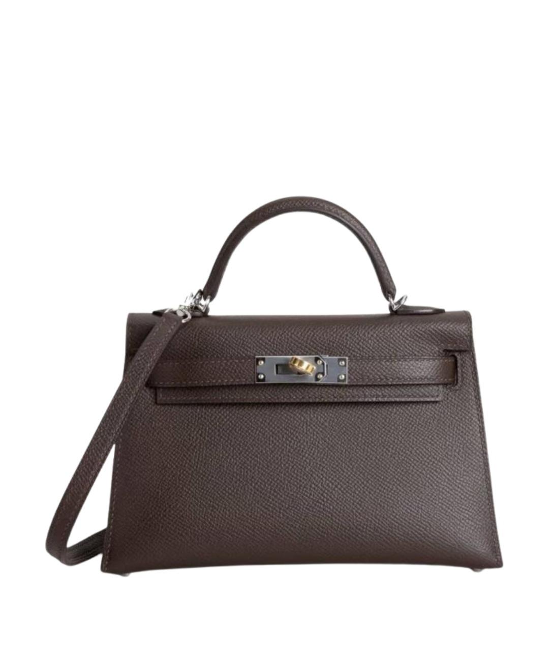 HERMES Коричневая кожаная сумка через плечо, фото 1