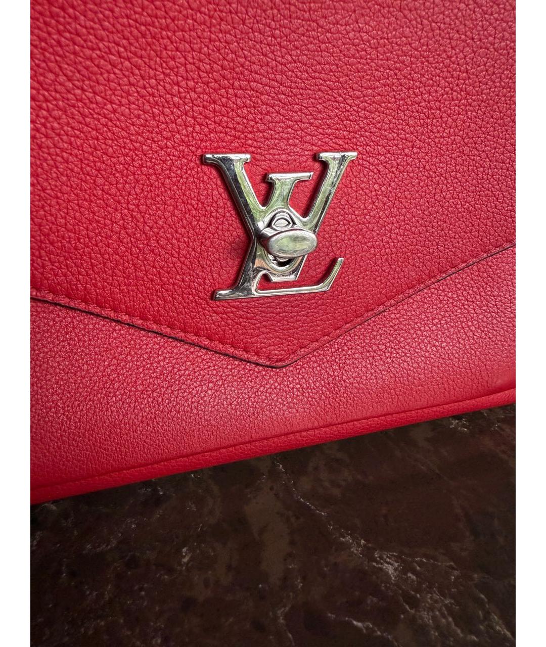 LOUIS VUITTON Красная кожаная сумка через плечо, фото 5