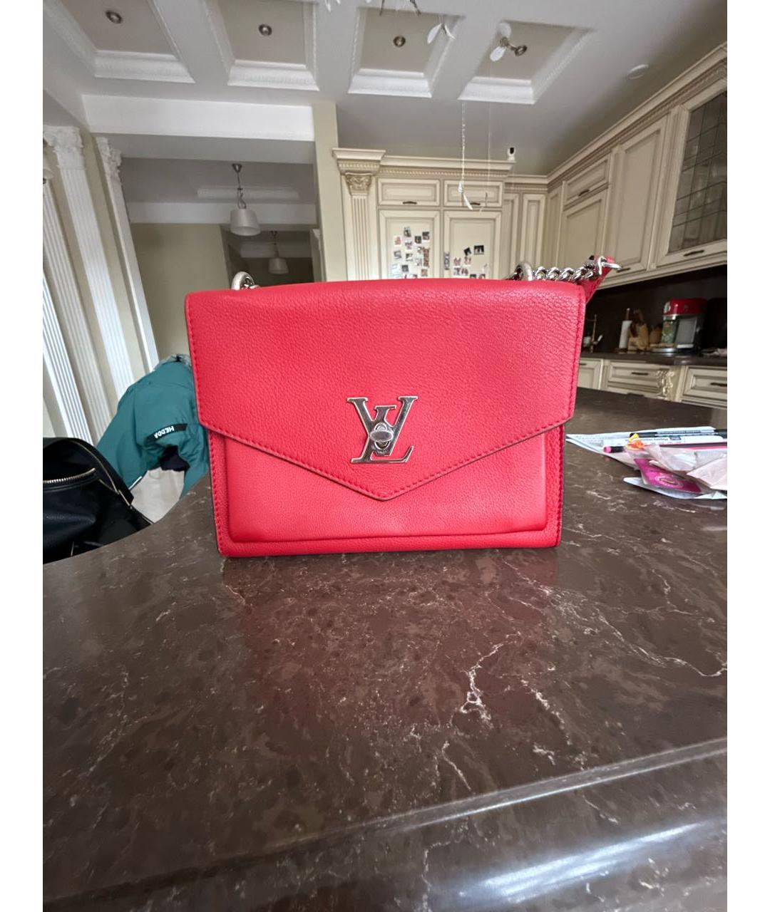 LOUIS VUITTON Красная кожаная сумка через плечо, фото 7