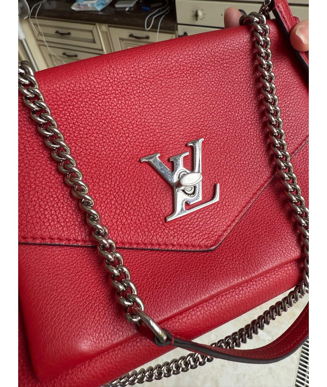 LOUIS VUITTON Красная кожаная сумка через плечо, фото 6