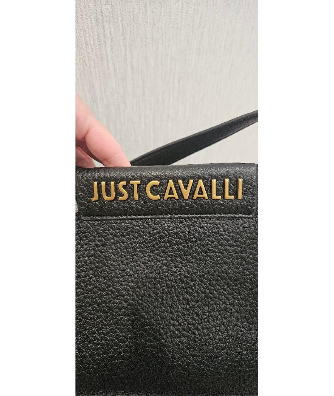JUST CAVALLI Черная сумка через плечо из искусственной кожи, фото 6