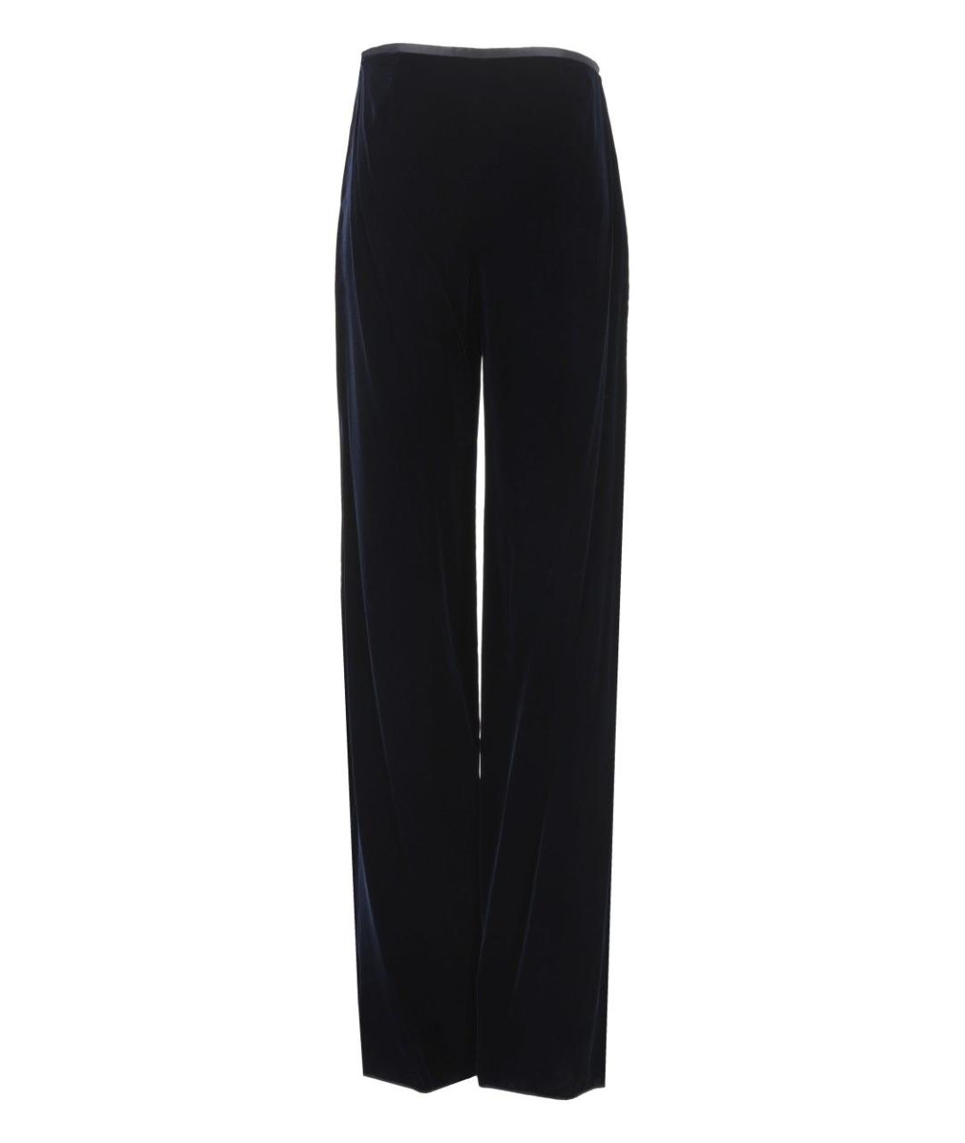 EMPORIO ARMANI Синие вискозные прямые брюки, фото 2