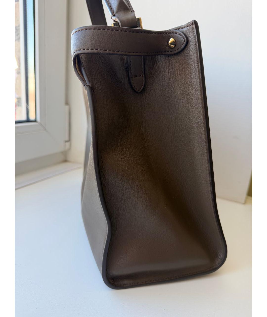 FENDI Бежевая кожаная сумка тоут, фото 3