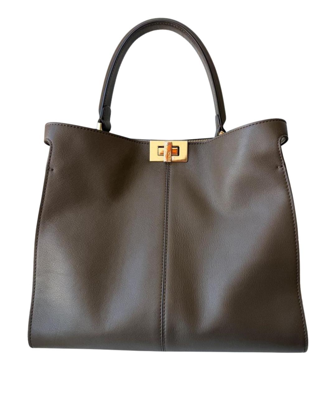 FENDI Бежевая кожаная сумка тоут, фото 1