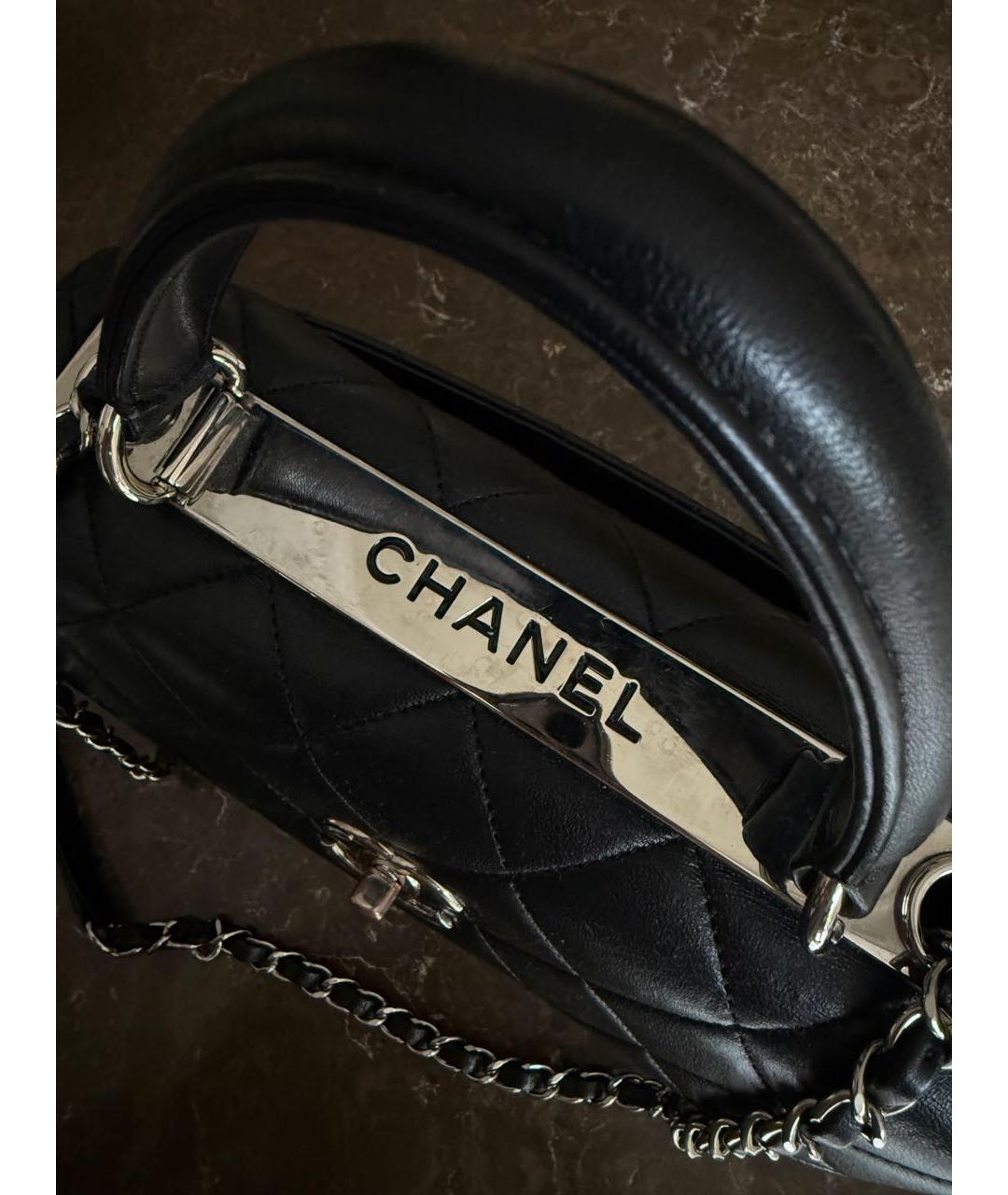 CHANEL Черная кожаная сумка через плечо, фото 6