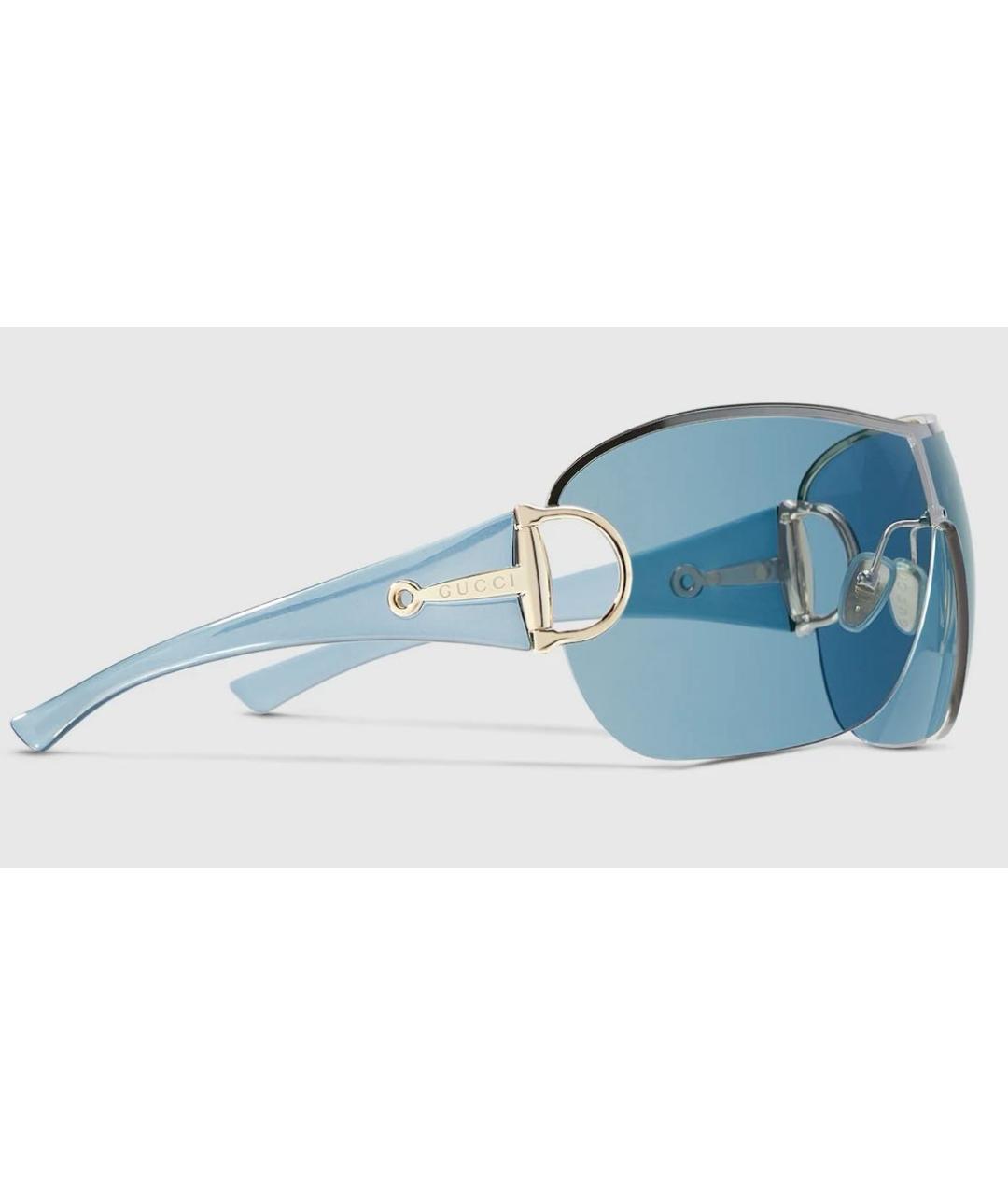 GUCCI Бирюзовые пластиковые солнцезащитные очки, фото 2