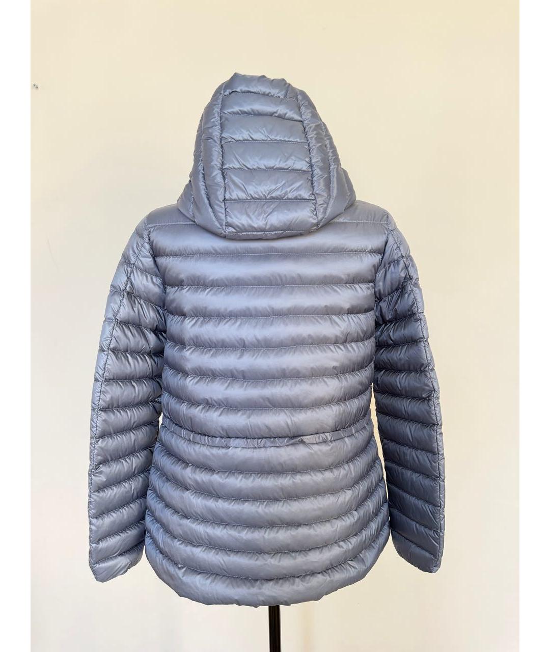 MONCLER Голубой полиамидовый пуховик, фото 2