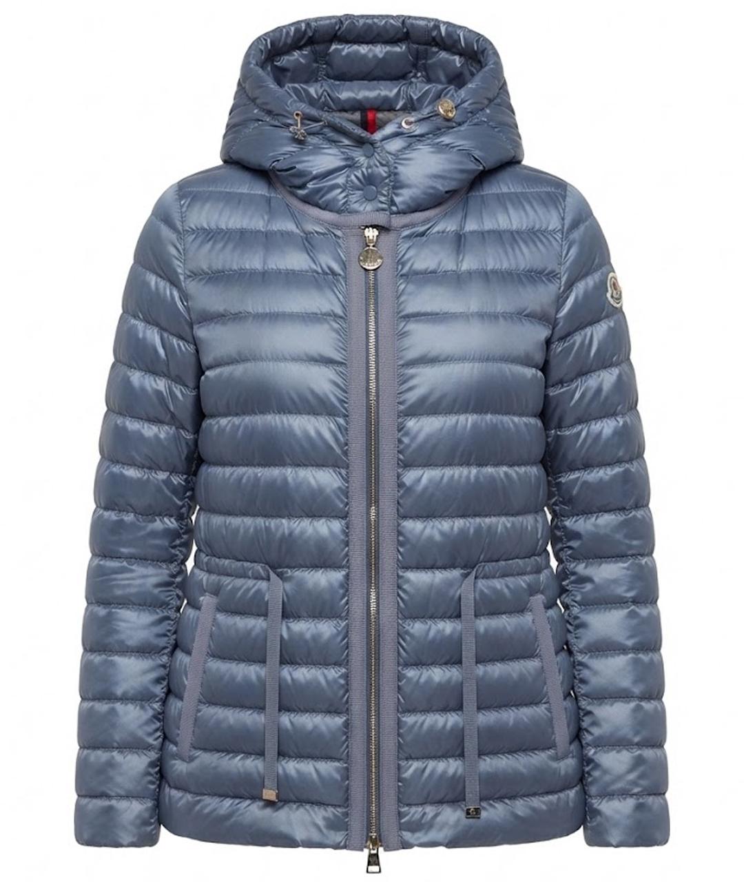 MONCLER Голубой полиамидовый пуховик, фото 1