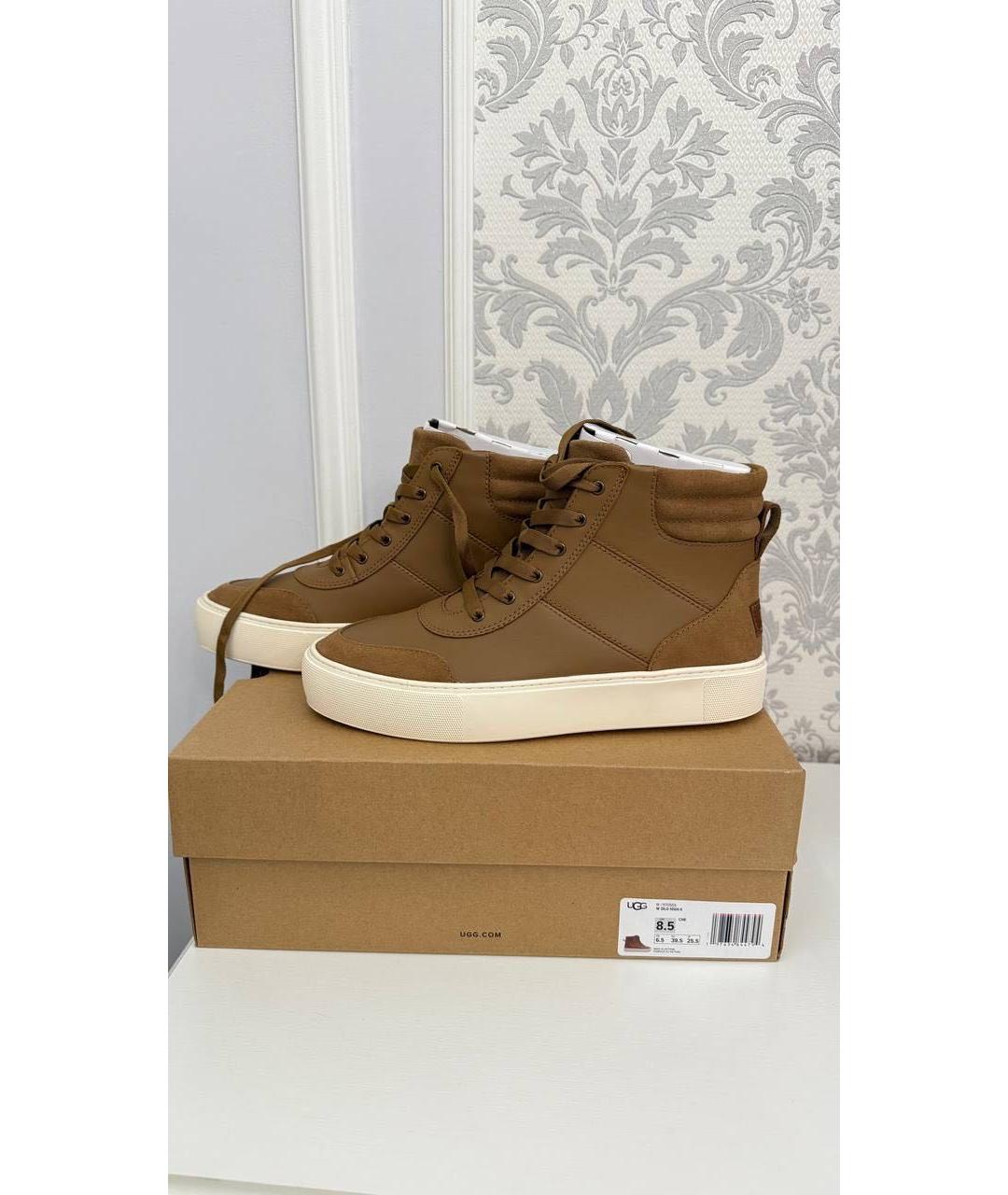 UGG Коричневые кожаные кеды, фото 5