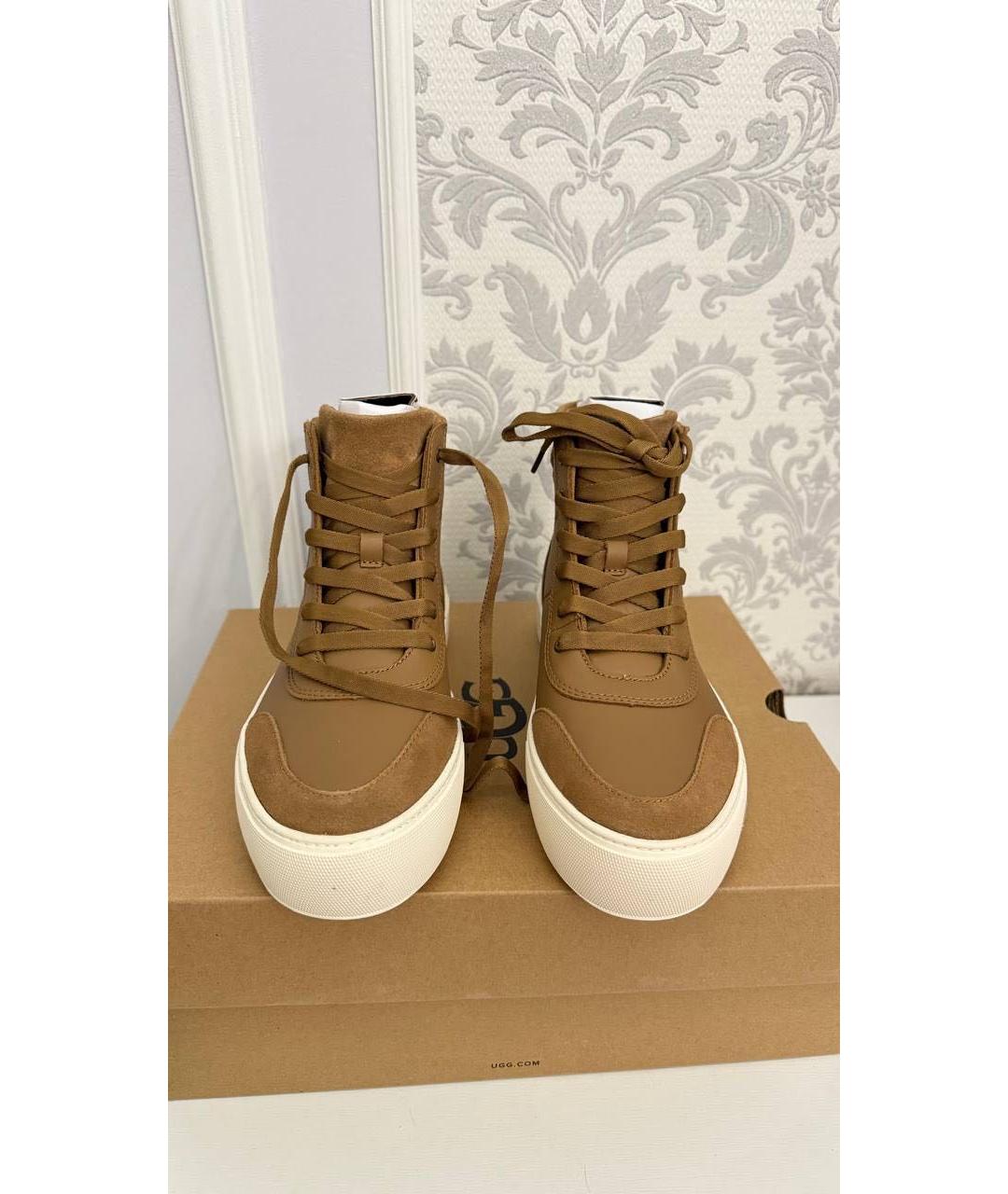 UGG Коричневые кожаные кеды, фото 2