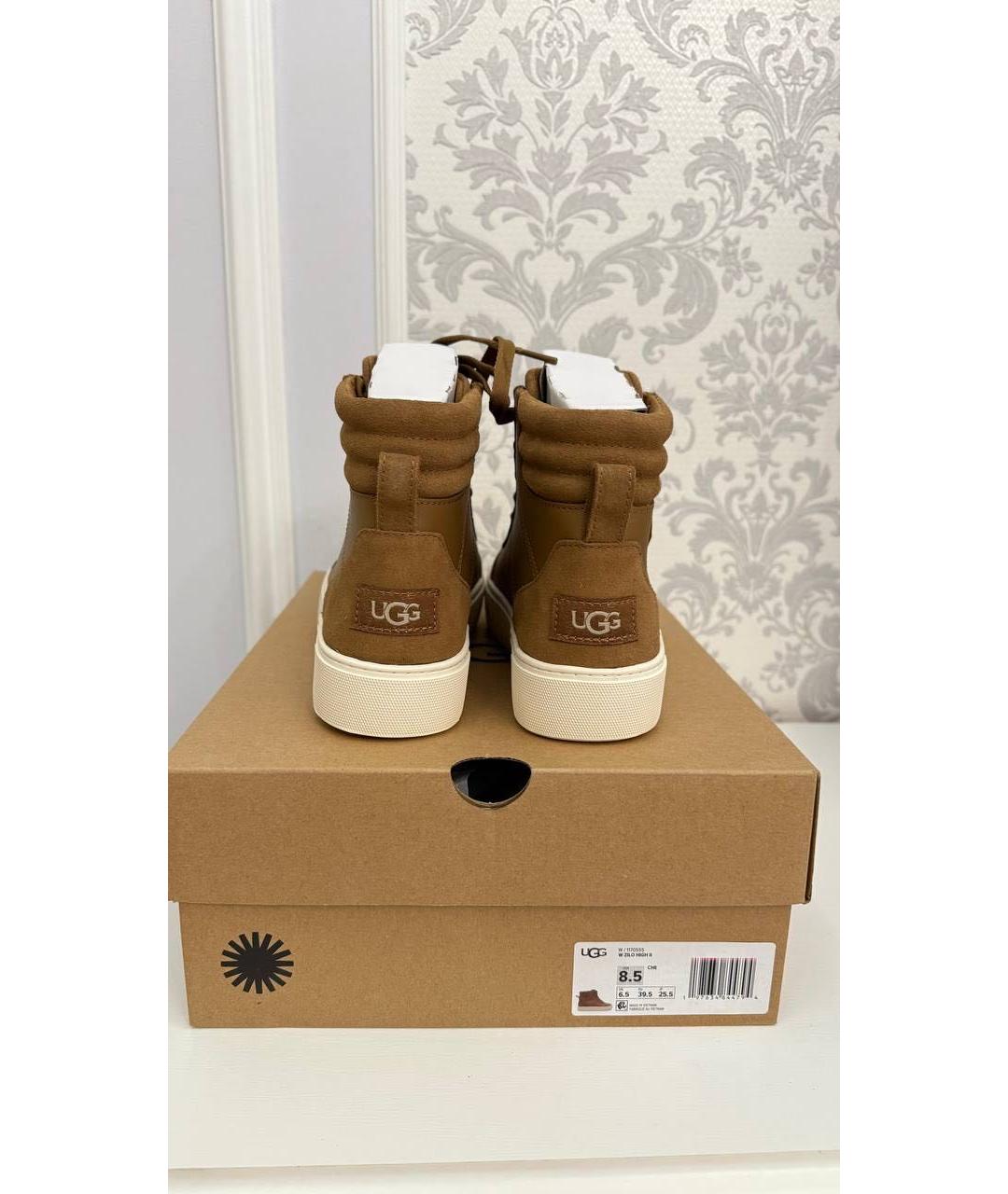 UGG Коричневые кожаные кеды, фото 4